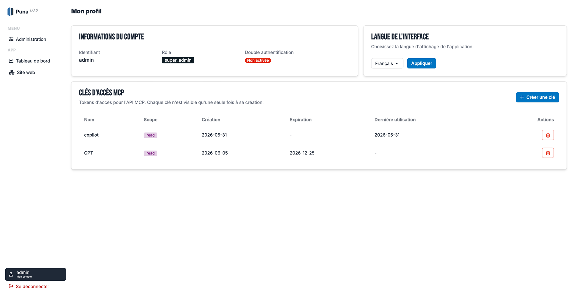Profil utilisateur
